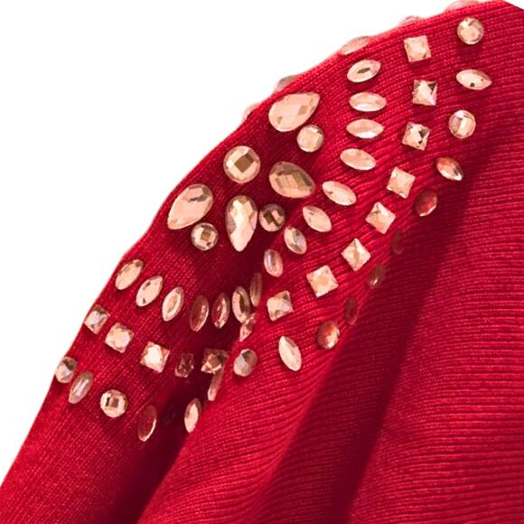 INC International Concepts Rhinestone Tunic Sweater in Red – NWT Size 1X - Picture 5 of 6